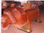 A LION COFFIN, USED FOR BURYING A CHIEF OR A GREAT MAN